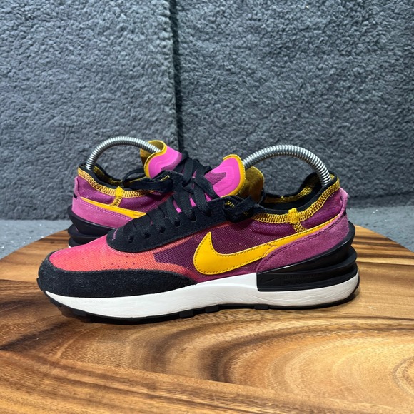 Nike Waffle One SE Casual Lifestyle Sneakers Sport Shoes Pink Yellow Women 7.5 - Picture 8 of 12